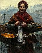 Aleksander Gierymski Jewish woman selling oranges Germany oil painting artist